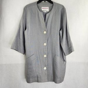 Tom and Linda Platt Gray Button Front Jacket Size L